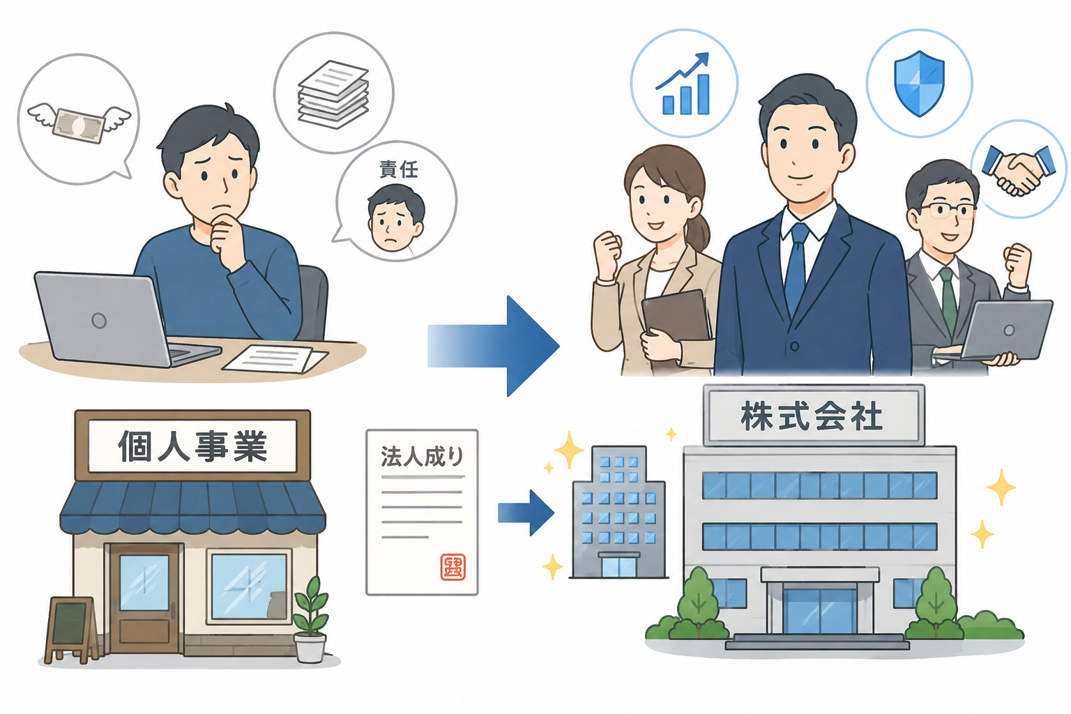 【運送業許可】運送会社が個人から法人になる（法人成り）場合の許可はどうなる？