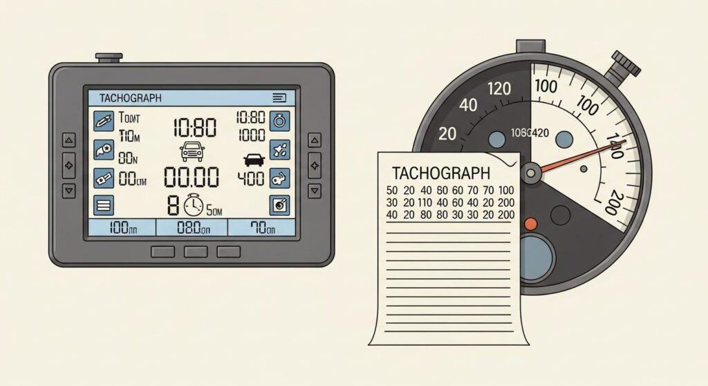 【運行管理】トラック運送事業者は一定の大きさ以上のトラックに「運行記録計」を装着する義務があります！
